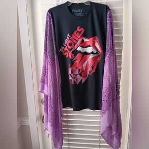 Upcycled Rolling Stones Graphic Tee/Poncho